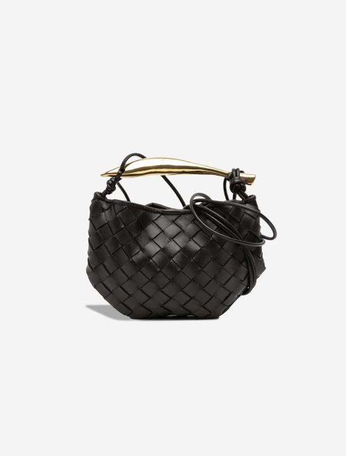 Bottega Veneta Sardine Mini Lammleder Schwarz Front | Verkaufen Sie Ihre Designer-Tasche