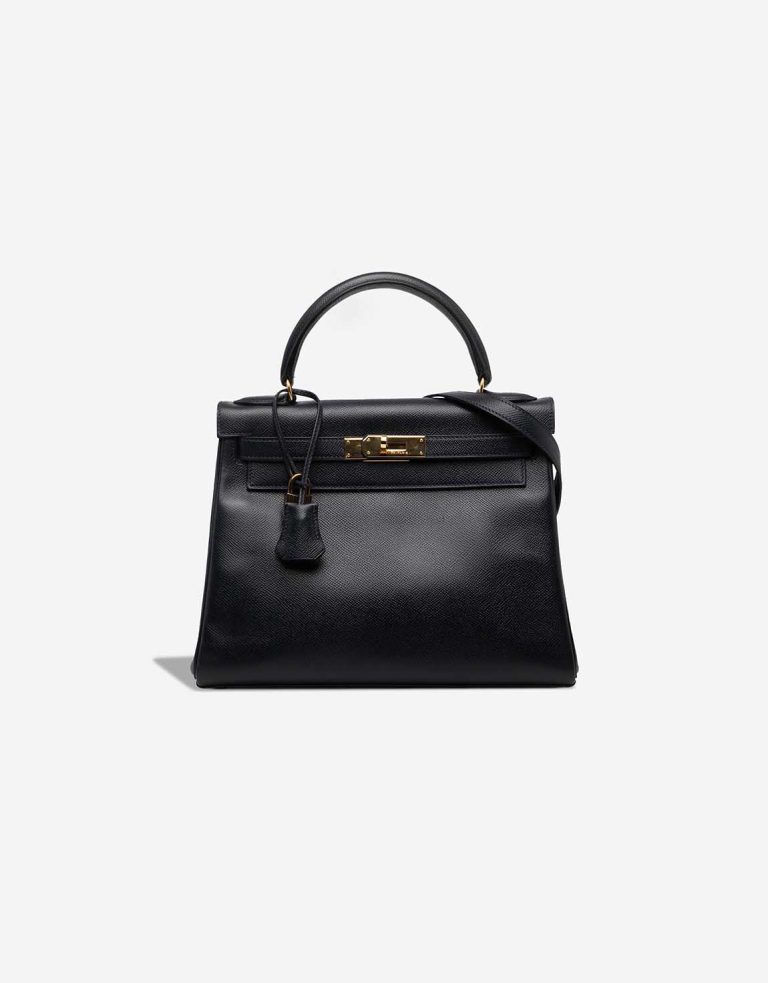 Hermès Kelly 28 Courchevel Black Front | Sell your designer bag