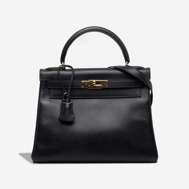 Hermès Kelly 28 Courchevel Black Front | Sell your designer bag