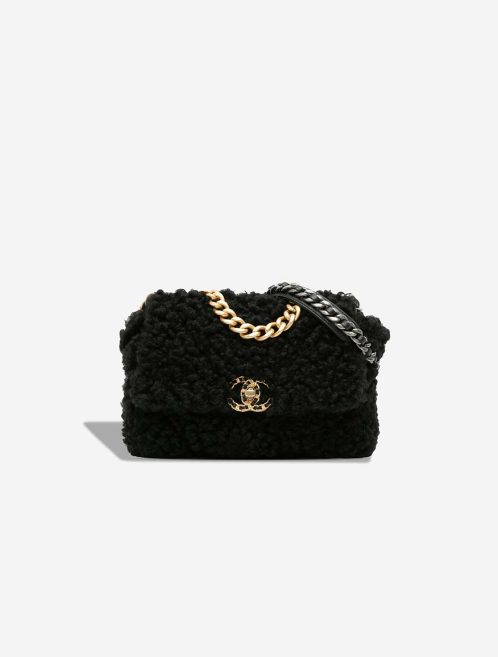 Chanel 19 Flap Bag Shearling Black Front | Sell your designer bag