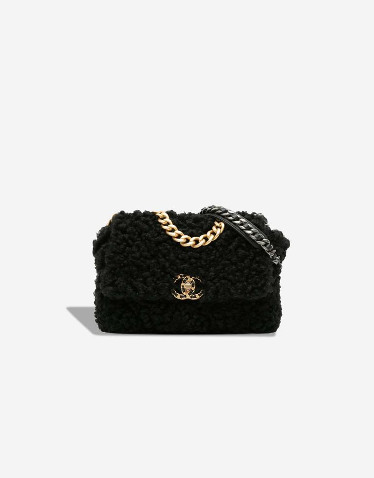 Chanel 19 Flap Bag Shearling Black Front | Sell your designer bag