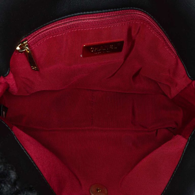 Chanel 19 Flap Bag Shearling Black Inside | Sell your designer bag