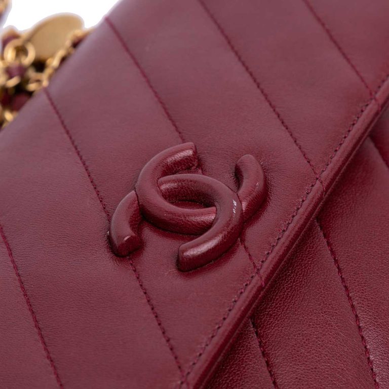 Chanel Timeless Flap Bag Small Lamb Bordeaux Front | Sell your designer bag