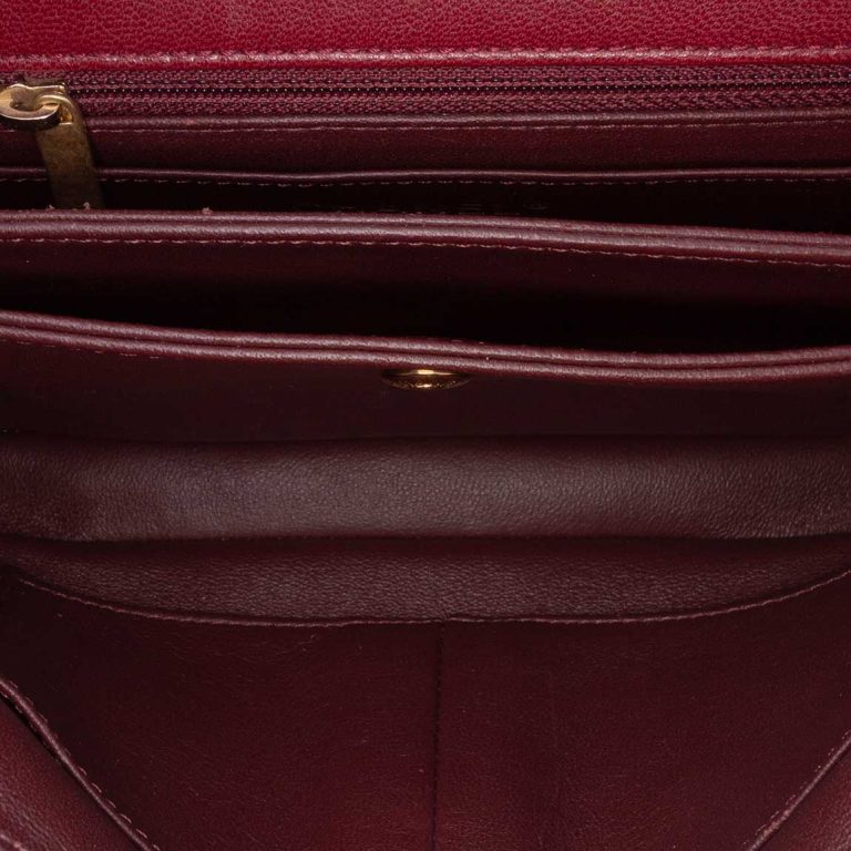Chanel Timeless Flap Bag Small Lamb Bordeaux Inside | Sell your designer bag