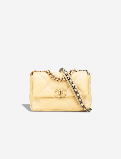 Chanel 19 Flap Bag Lamb Yellow Front | Sell your designer bag