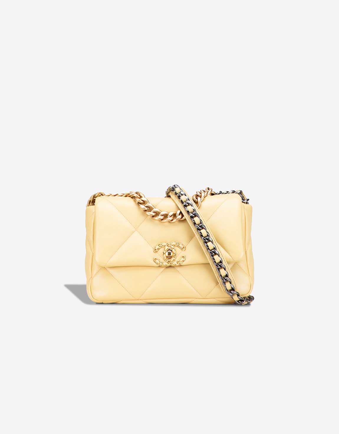 Chanel 19 à rabat Sac Agneau Jaune SACLÀB