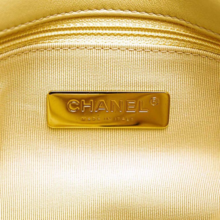 Chanel 19 Flap Bag Lamb Yellow Logo | Sell your designer bag