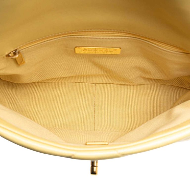 Chanel 19 Flap Bag Lamb Yellow Inside | Sell your designer bag