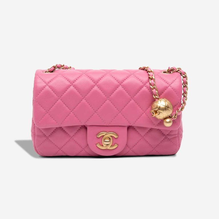 Chanel Timeless Mini Rectangular Lamb Pink Front | Sell your designer bag