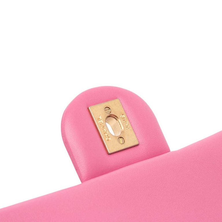 Chanel Timeless Mini Rectangular Lamb Pink Front | Sell your designer bag