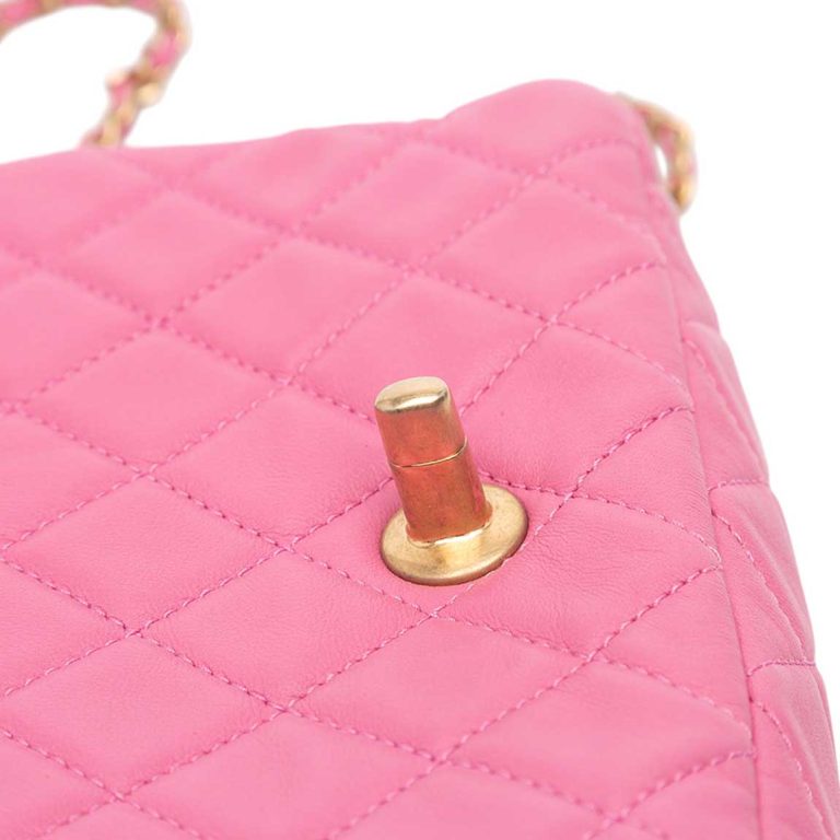 Chanel Timeless Mini Rectangular Lamb Pink Signs of wear | Sell your designer bag