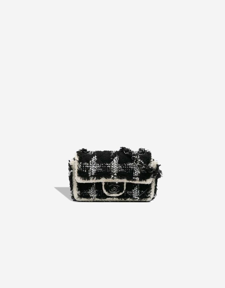 Chanel Timeless Mini Rectangular Tweed Beige / Black / White Front | Sell your designer bag