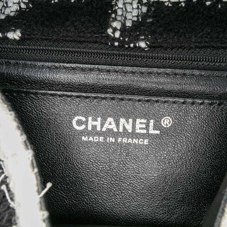 Chanel Timeless Mini Rectangular Tweed Beige / Black / White Logo | Sell your designer bag