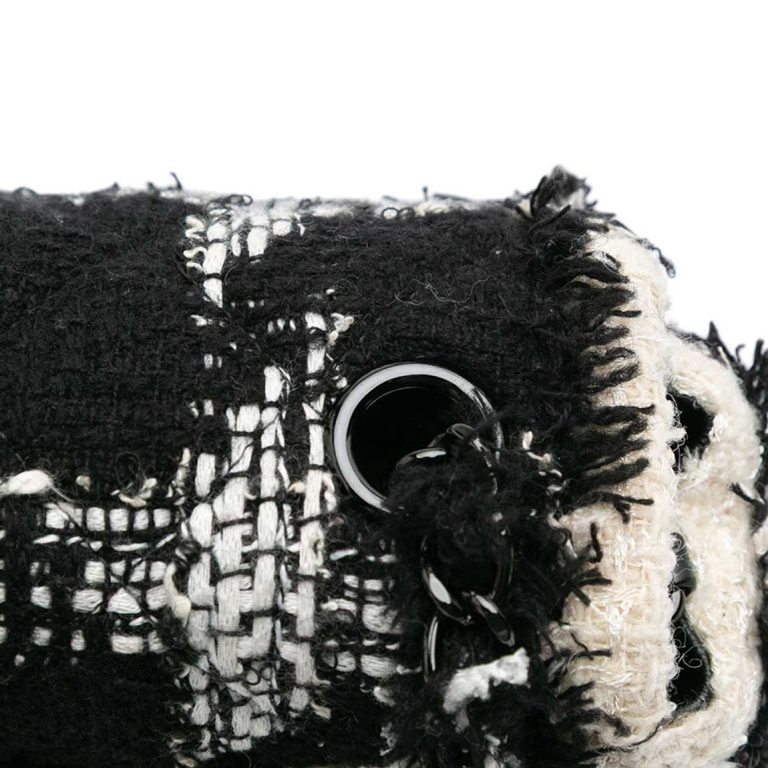 Chanel Timeless Mini Rectangular Tweed Beige / Black / White Signs of wear | Sell your designer bag