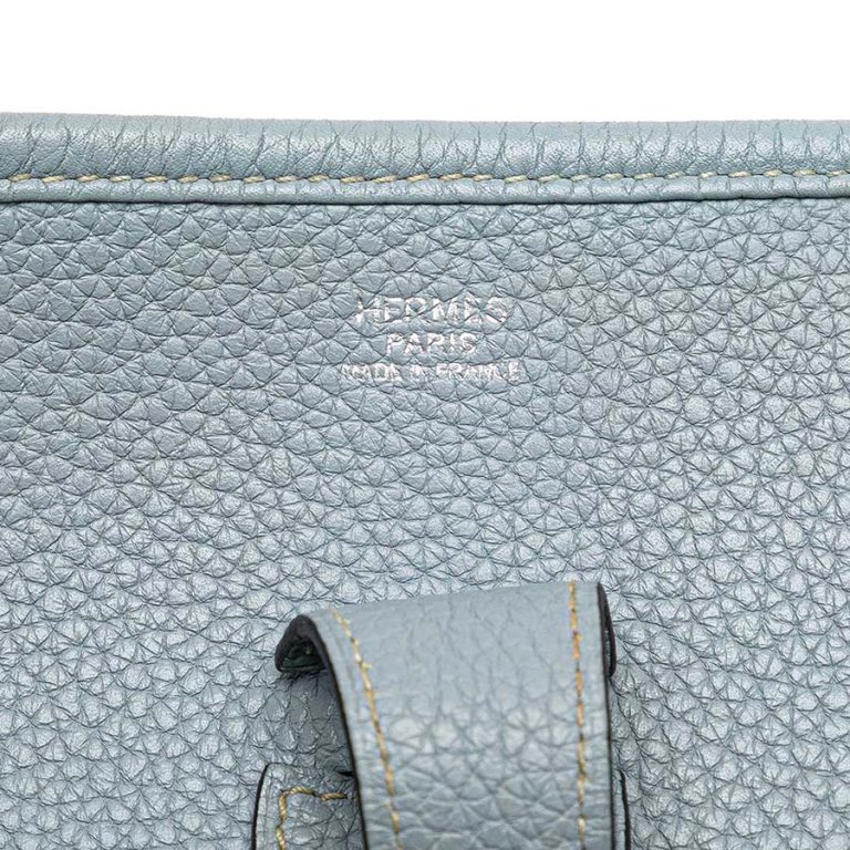 Hermès Evelyne 33 Taurillon Clémence Bleu Lin Front | Sell your designer bag