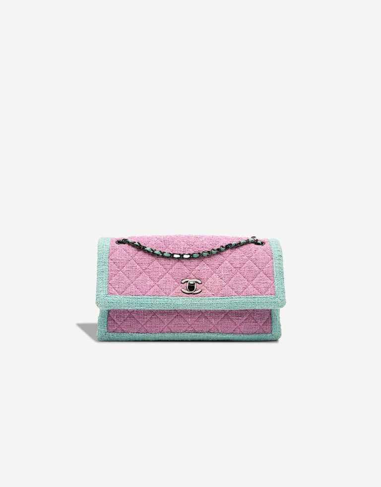 Chanel Timeless Medium Tweed Pink / Blue Front | Sell your designer bag