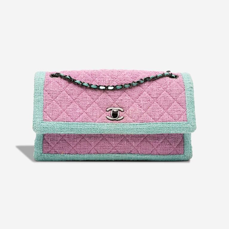 Chanel Timeless Medium Tweed Pink / Blue Front | Sell your designer bag