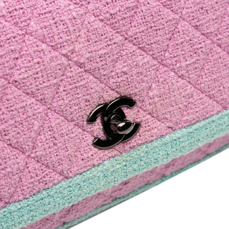 Chanel Timeless Medium Tweed Pink / Blue Front | Sell your designer bag