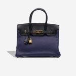 Hermès Birkin 30 Clémence / Veau Sombrero Bleu Encre / Mykonos / Bleu Obscur Front | Sell your designer bag