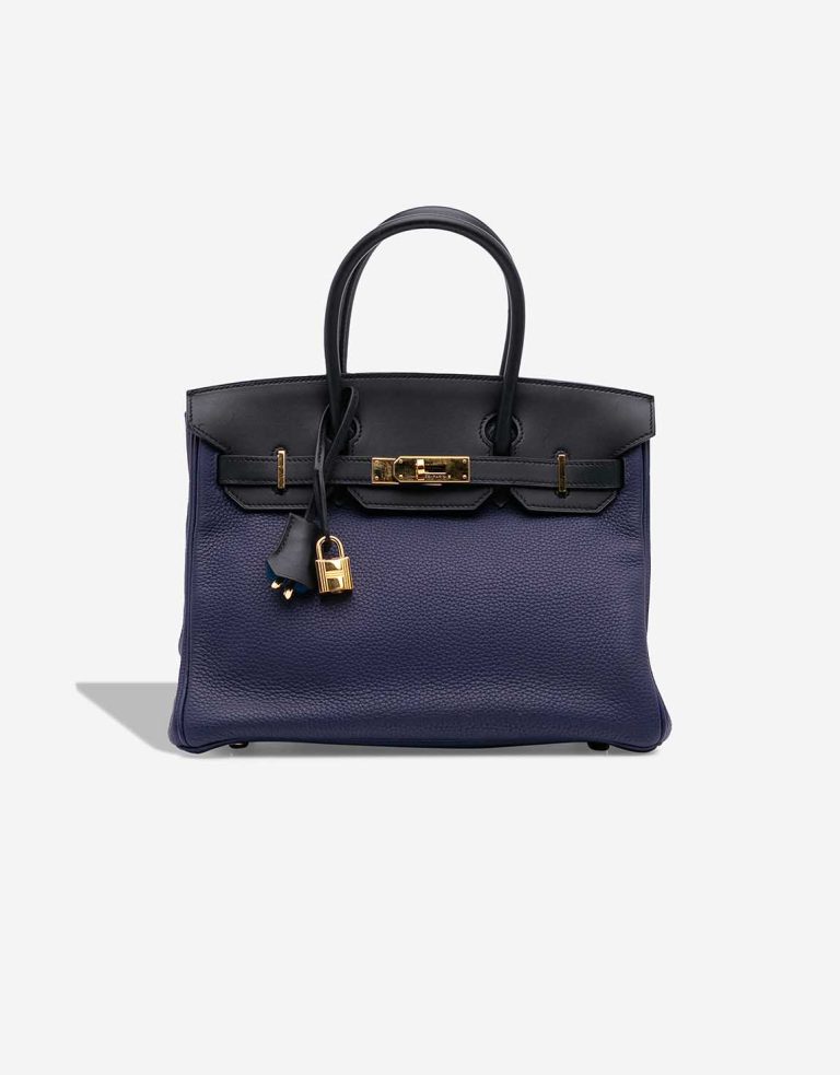 Hermès Birkin 30 Clémence / Veau Sombrero Bleu Encre / Mykonos / Bleu Obscur Front | Sell your designer bag
