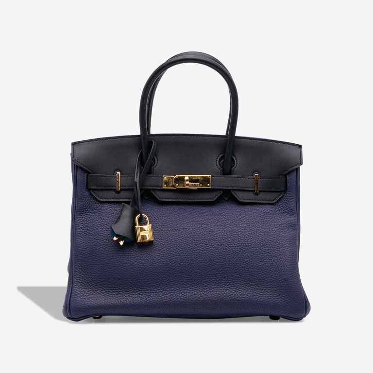 Hermès Birkin 30 Clémence / Veau Sombrero Bleu Encre / Mykonos / Bleu Obscur Front | Sell your designer bag