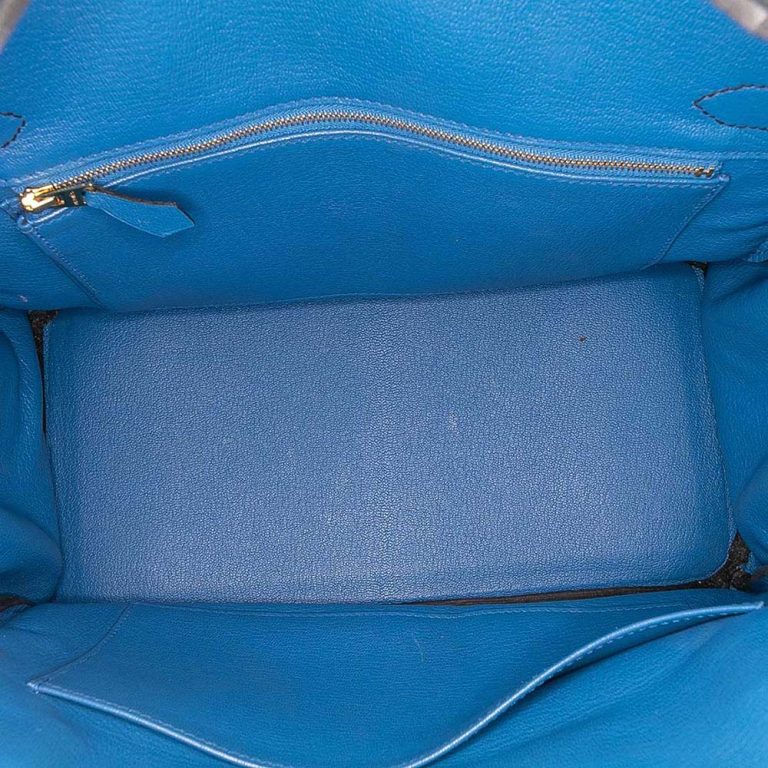 Hermès Birkin 30 Clémence / Veau Sombrero Bleu Encre / Mykonos / Bleu Obscur Inside | Sell your designer bag