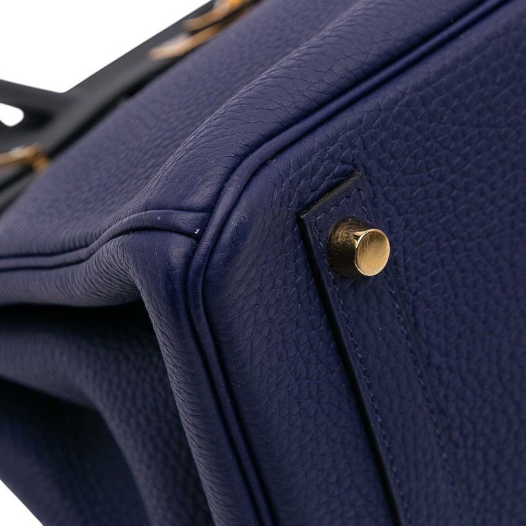 Hermès Birkin 30 Clémence / Veau Sombrero Bleu Encre / Mykonos / Bleu Obscur Signs of wear | Sell your designer bag