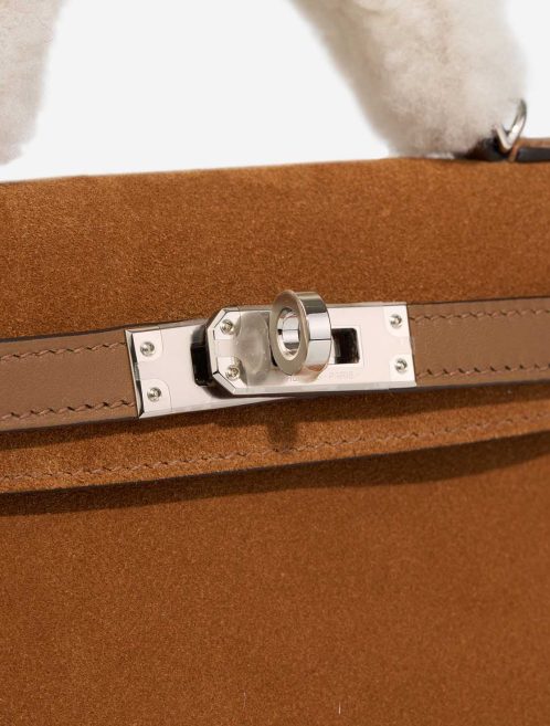 Hermès Kelly Mini Doblis Suede / Swift / Mouton Merinos Chamois / Écru / Alezan Closing System | Sell your designer bag