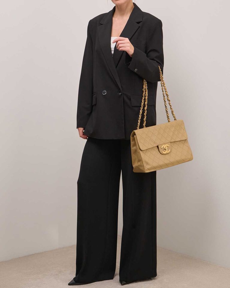 Chanel Timeless Jumbo Lamb Beige Front | Sell your designer bag