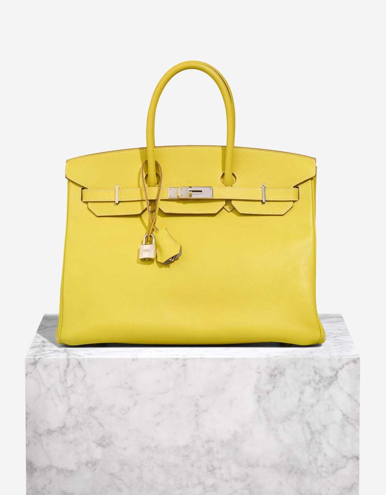 Hermès Birkin 35 Epsom Lime / Gris Perle Front | Sell your designer bag