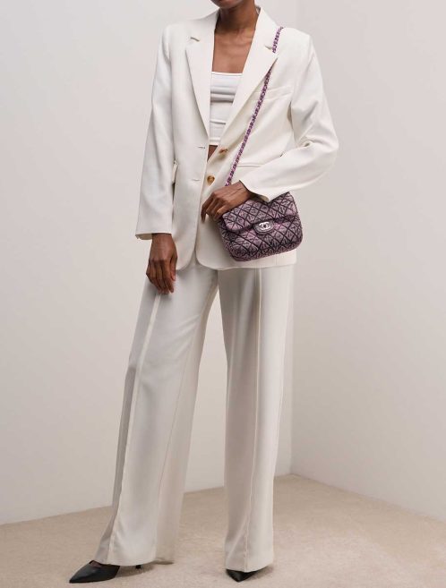 Chanel Timeless Small Denim Purple on Model | Sell your designer bag