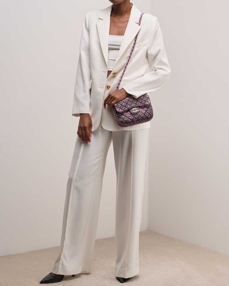 Chanel Timeless Small Denim Purple Front | Sell your designer bag