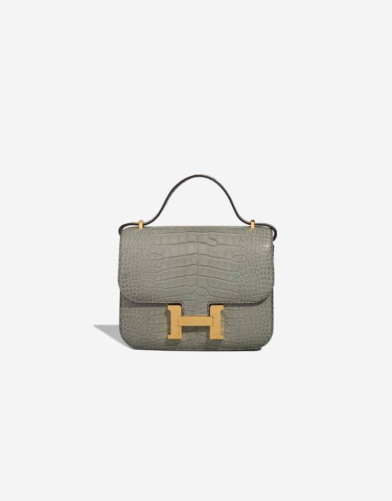 Hermès Constance 18 Matte Alligator Gris Cement Front | Sell your designer bag