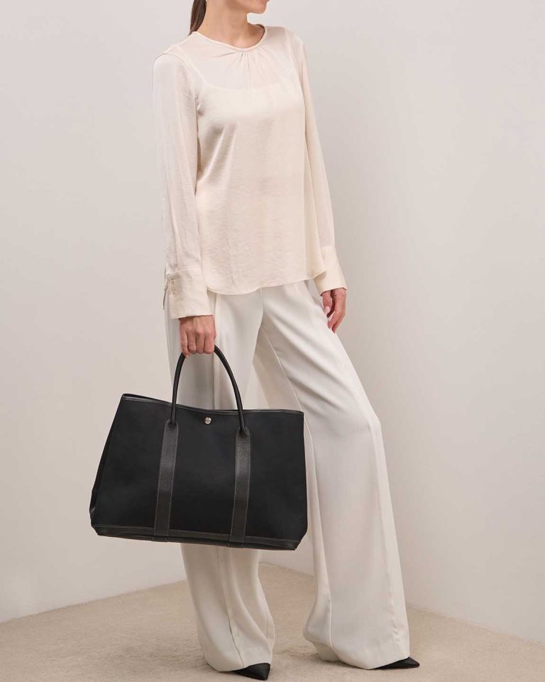 Hermès Garden Party 42 Toile / Veau Négonda Black Front | Sell your designer bag