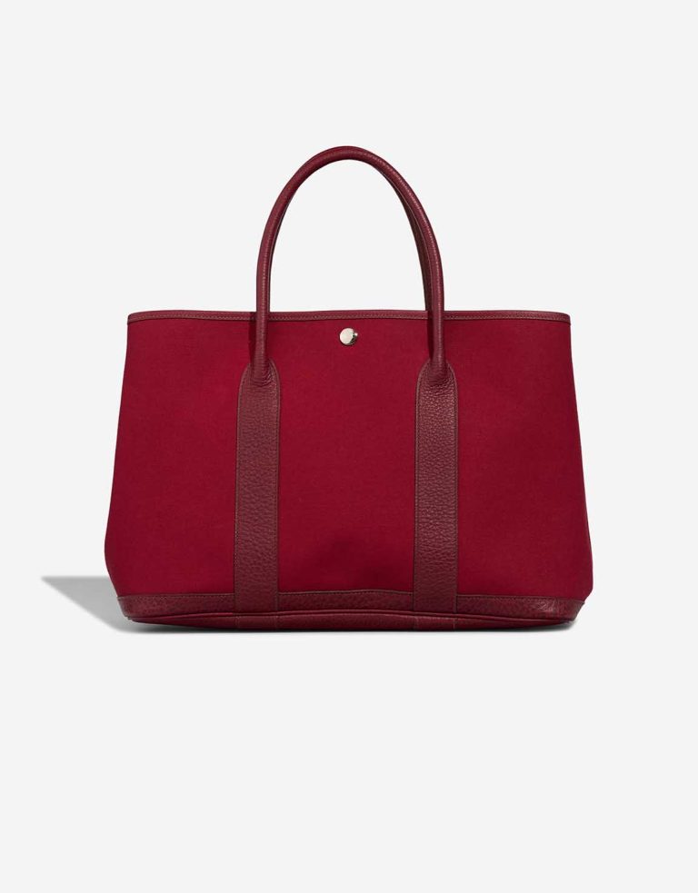 Hermès Garden Party 36 Veau Négonda / Toile Rouge Grenat / Burgundy / Magnolia Front | Sell your designer bag