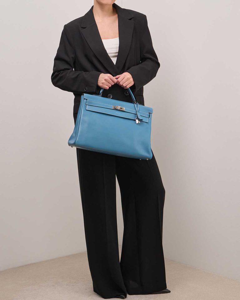 Hermès Kelly 40 Swift Bleu Jean Front | Sell your designer bag
