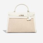 Hermès Kelly 35 Taurillon Clémence / Toile Blanc / Écru Front | Sell your designer bag