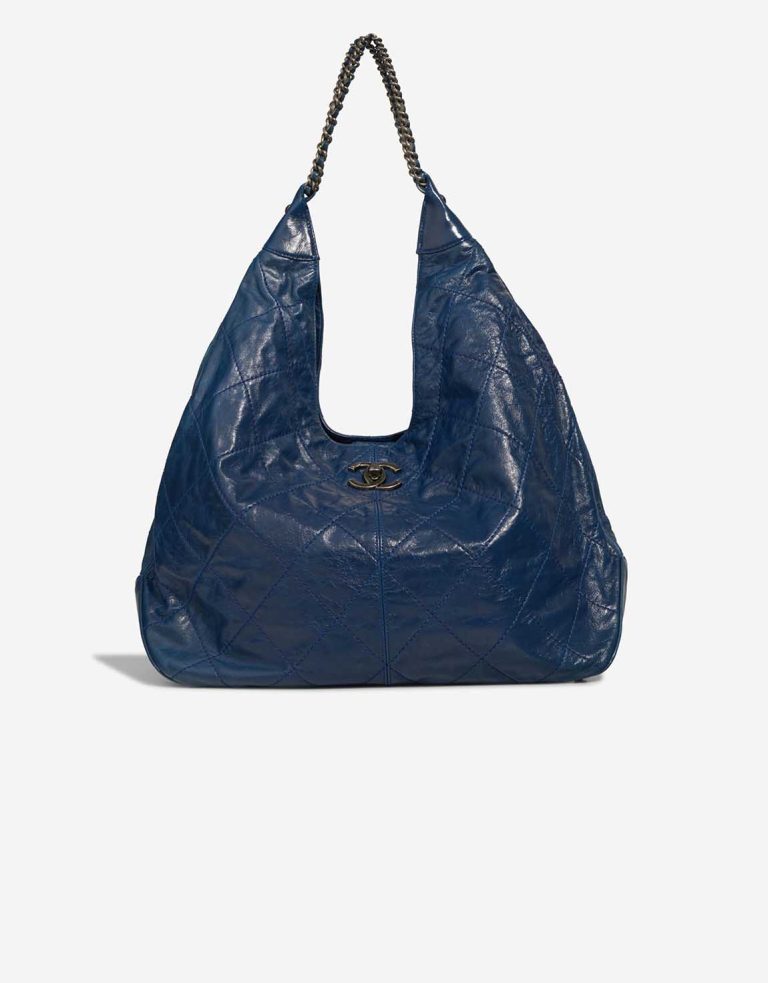 Chanel Hobo Large Aged Calf Blue Front | Sell your designer bag