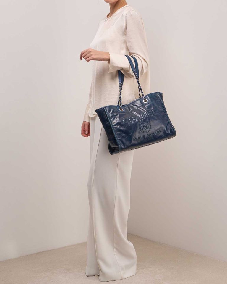 Chanel Deauville Small Lamb Blue Front | Sell your designer bag