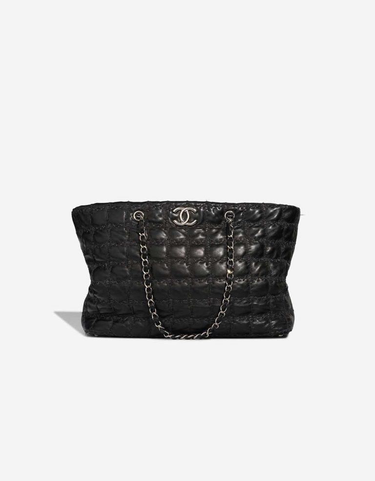 Chanel Shopping Tote GST Lamb / Satin / Tweed Black Front | Sell your designer bag
