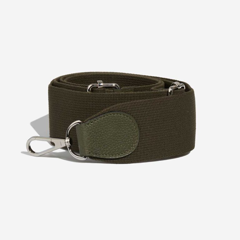 Hermès Shoulder Strap Togo / Toile Vert Anglais Front | Sell your designer bag