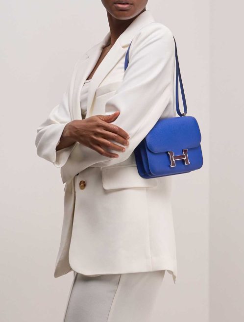 Hermès Constance 18 Epsom Bleu Royal on Model | Sell your designer bag