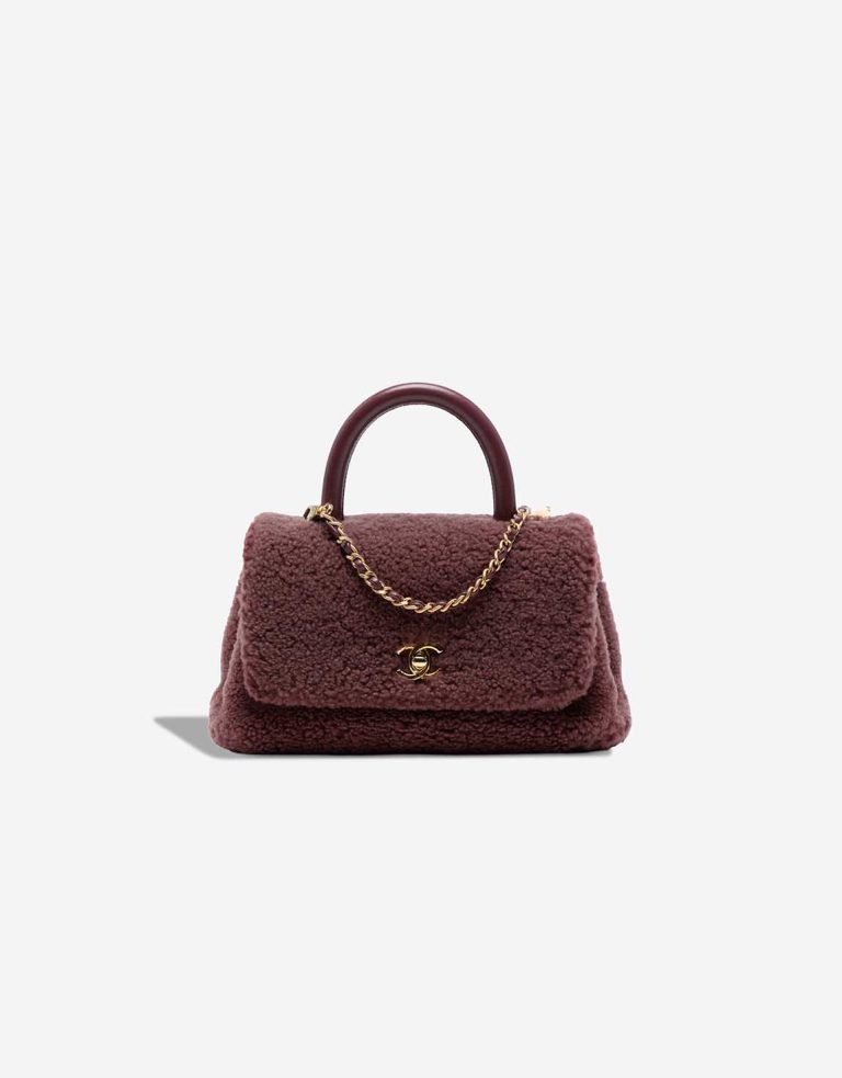 Chanel Timeless Handle Small Shearling Bordeaux Front | Sell your designer bag