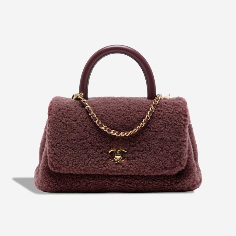 Chanel Timeless Handle Small Shearling Bordeaux Front | Sell your designer bag