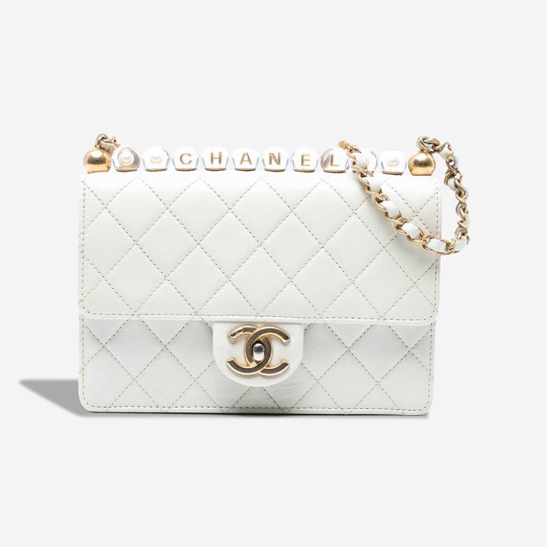 Chanel Timeless Medium Lamb White Front | Sell your designer bag