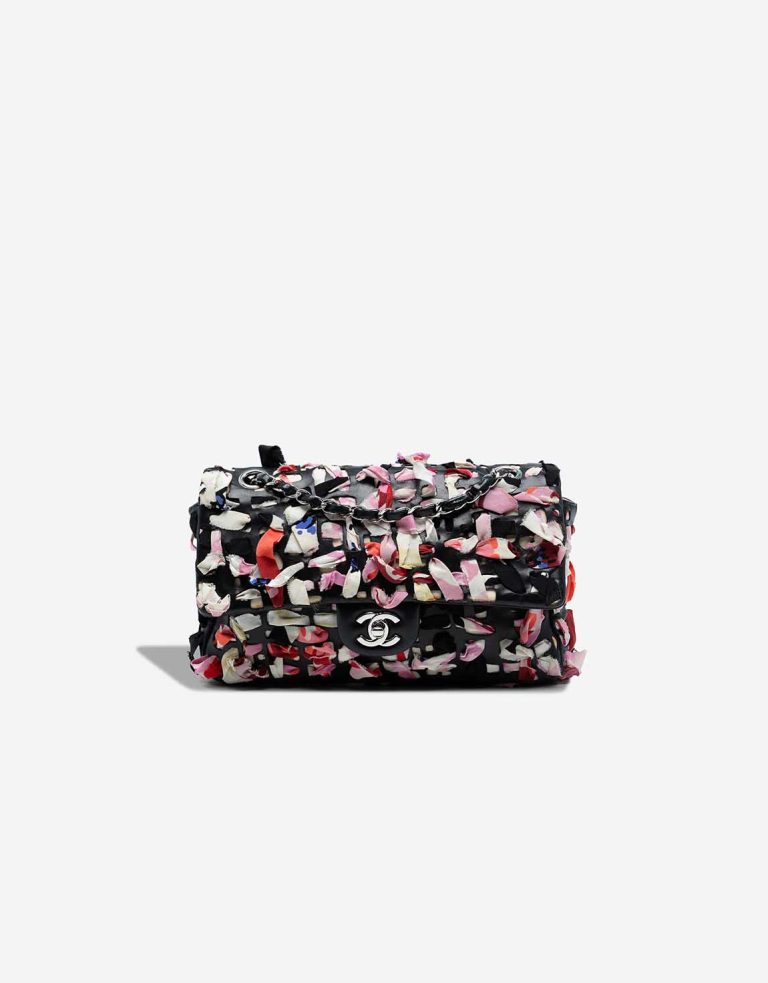 Chanel Timeless Medium Lamb / Silk Black / Multicolor Front | Sell your designer bag
