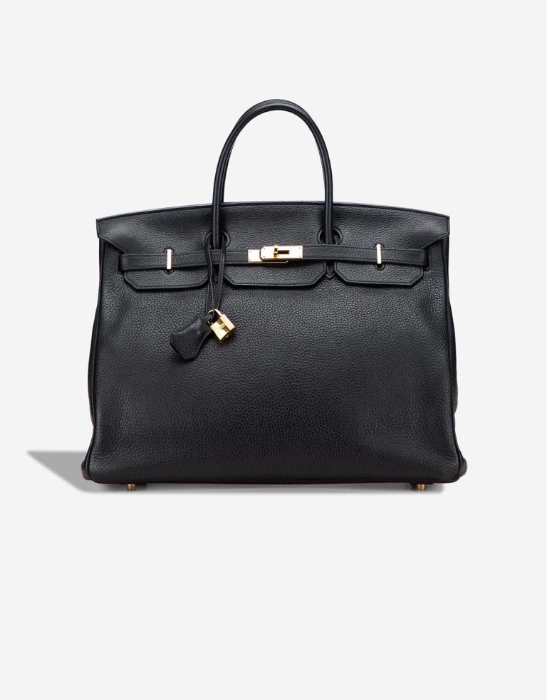 Hermès Birkin 40 Clémence Black Front | Sell your designer bag