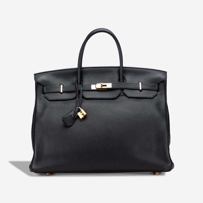 Hermès Birkin 40 Clémence Black Front | Sell your designer bag