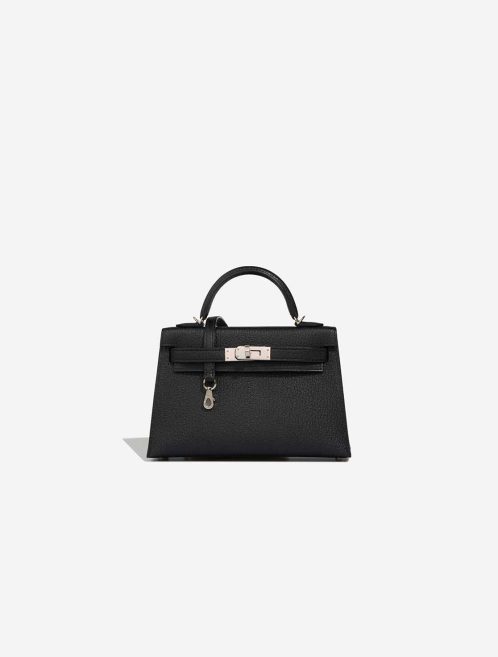 Hermès Kelly Mini Chèvre Mysore Black / Alezan Front | Sell your designer bag