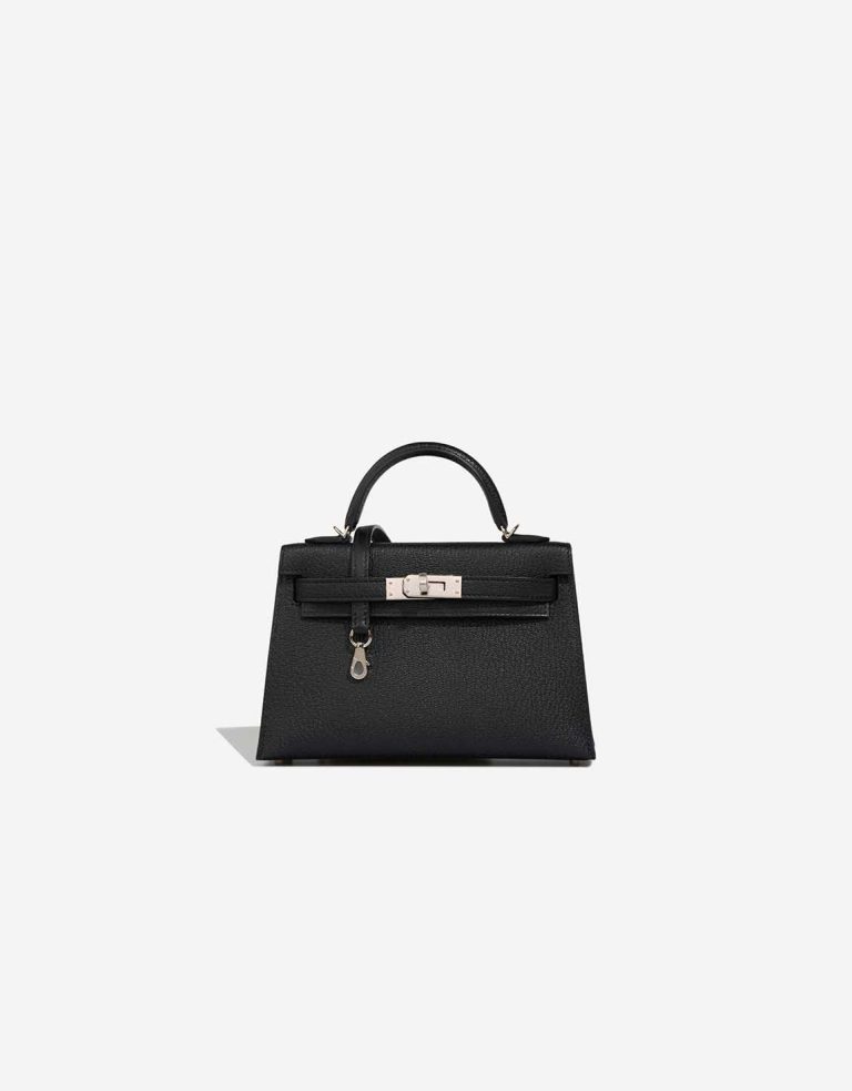Hermès Kelly Mini Chèvre Mysore Black / Alezan Front | Sell your designer bag